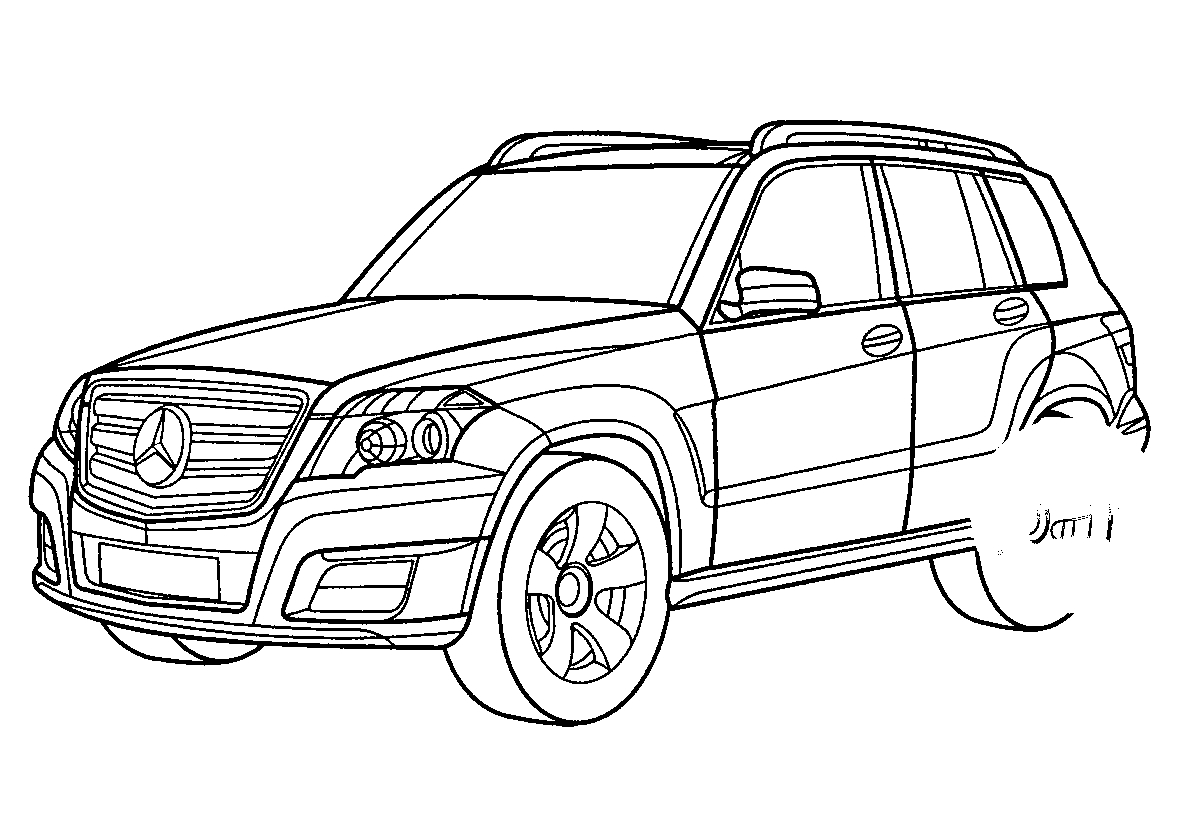 Mersedes GLK 350 №653. Раскраски для мальчиков по категориям. Машины.