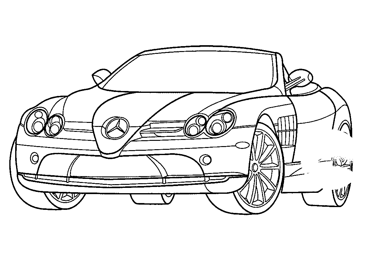 Mersedes SLR №632. Раскраски для мальчиков по категориям. Машины.