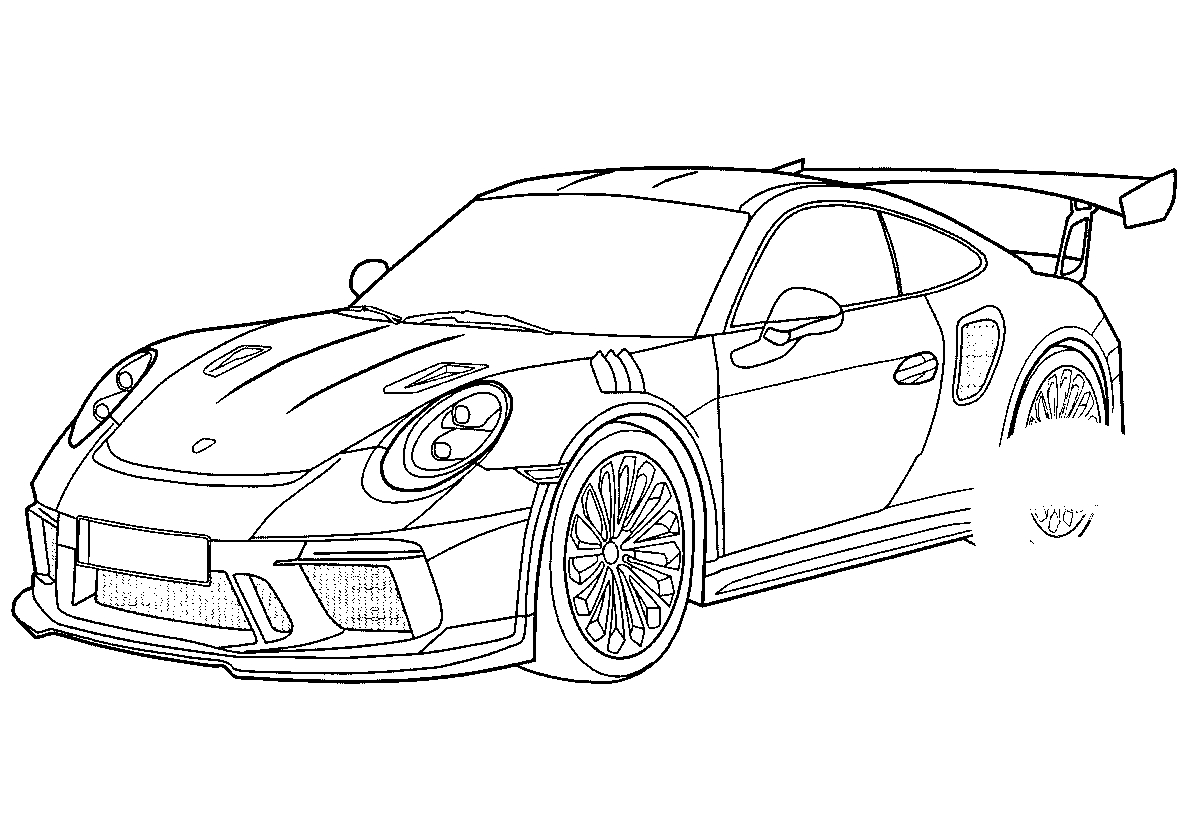 Porsche 911 №637. Раскраски для мальчиков по категориям. Машины.