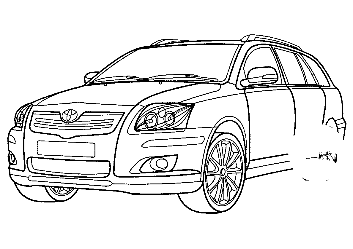 Toyota Avensis №651. Раскраски для мальчиков по категориям. Машины.