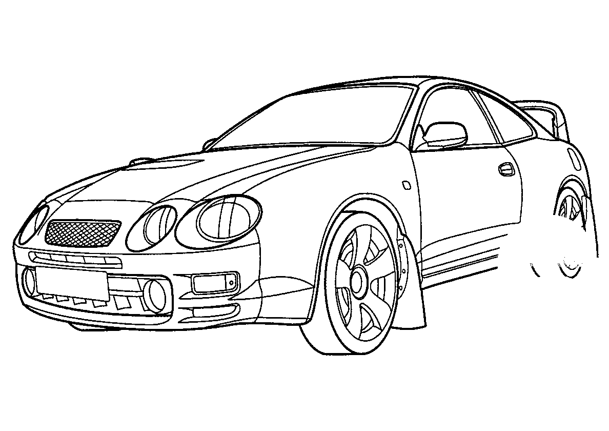 Toyota Celica №656. Раскраски для мальчиков по категориям. Машины.
