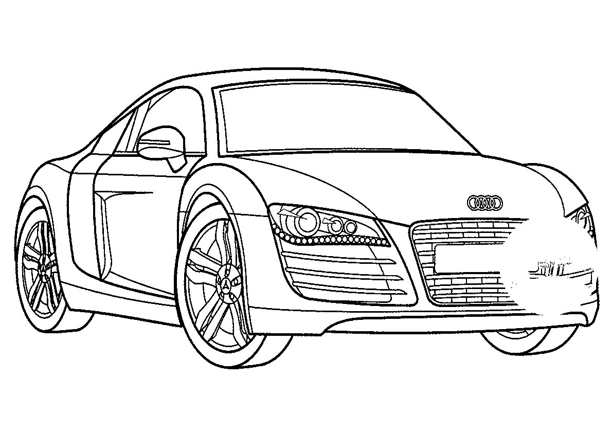 Автомобиль Audi R8 №657. Раскраски для мальчиков по категориям. Машины.