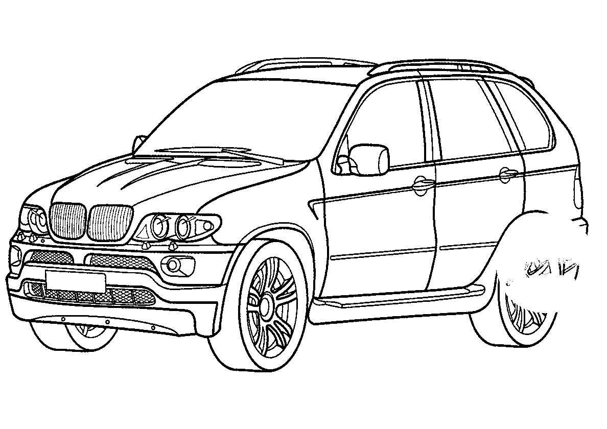 Джипп BMW X5 №601. Раскраски для мальчиков по категориям. Машины.