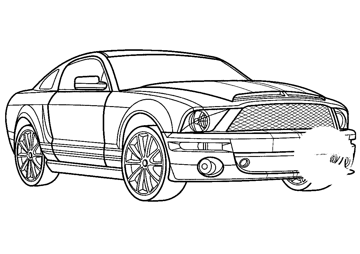 Знаменитый Ford Mustang №625. Раскраски для мальчиков по категориям. Машины.