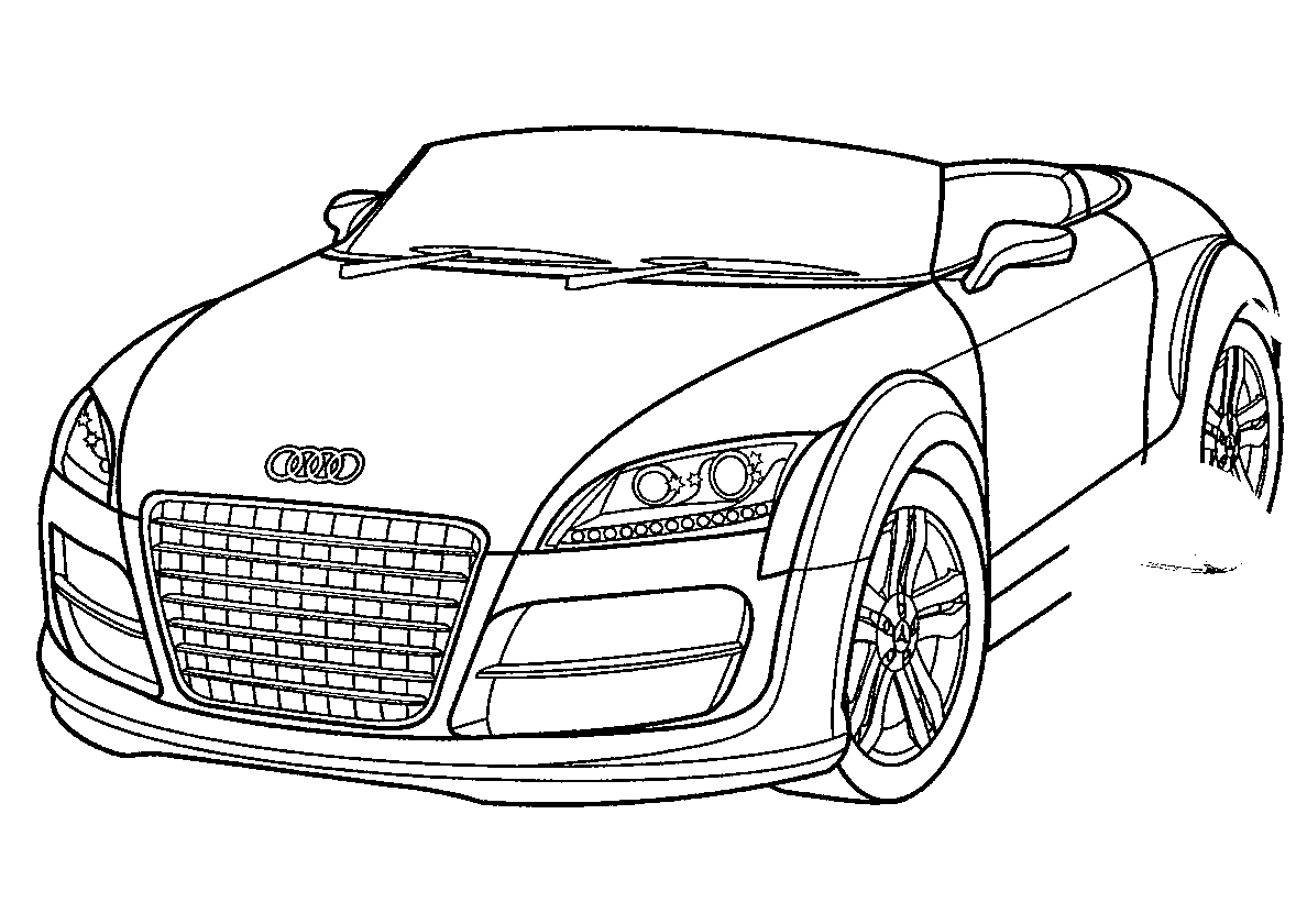 Кабриолет Audi TT №608. Раскраски для мальчиков по категориям. Машины.