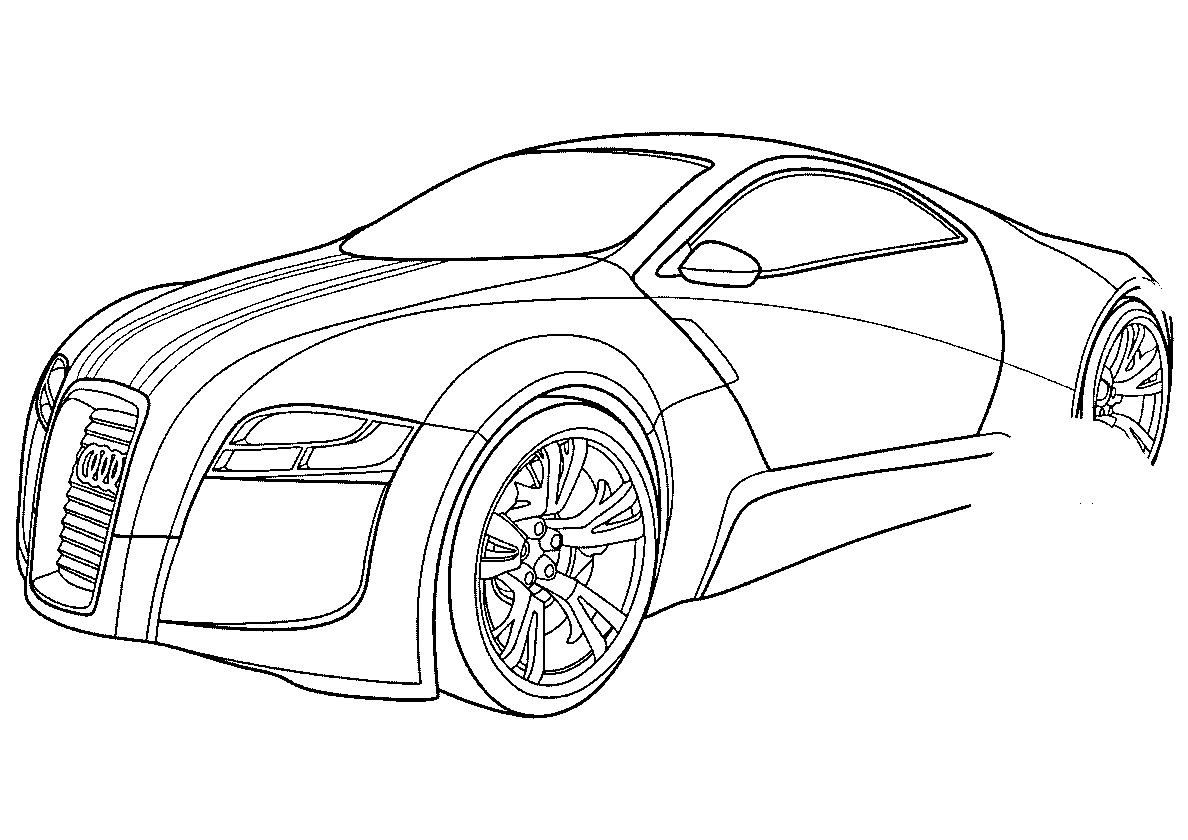 Спорткар Audi Zero №620. Раскраски для мальчиков по категориям. Машины.