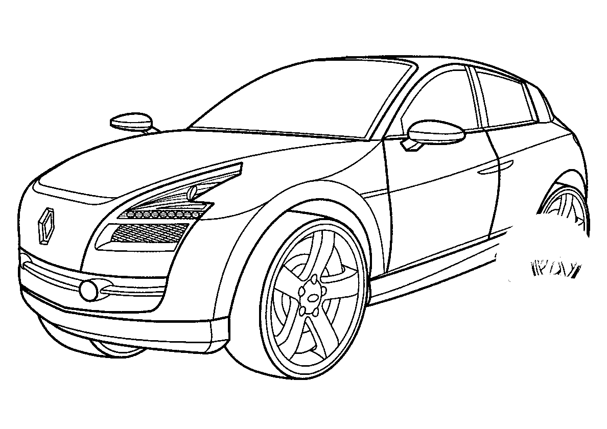 Стильный Renault №623. Раскраски для мальчиков по категориям. Машины.