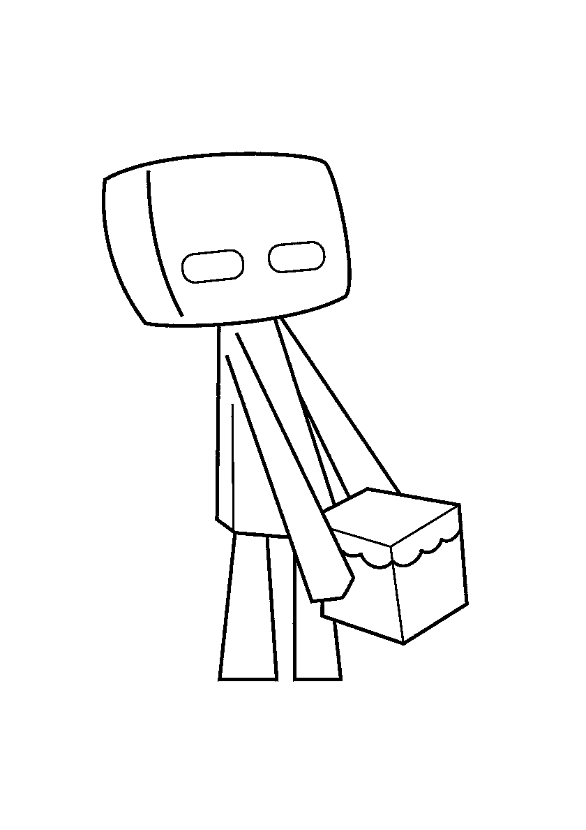 Cute Эндермен №250. Раскраски для мальчиков по категориям. Minecraft.