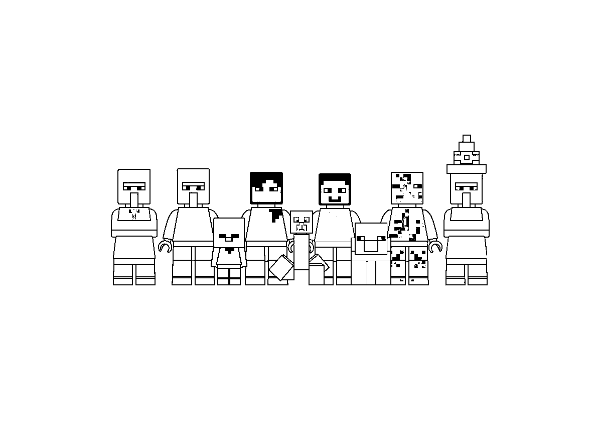 Персонажи LEGO Майнкрафт №246. Раскраски для мальчиков по категориям. Minecraft.