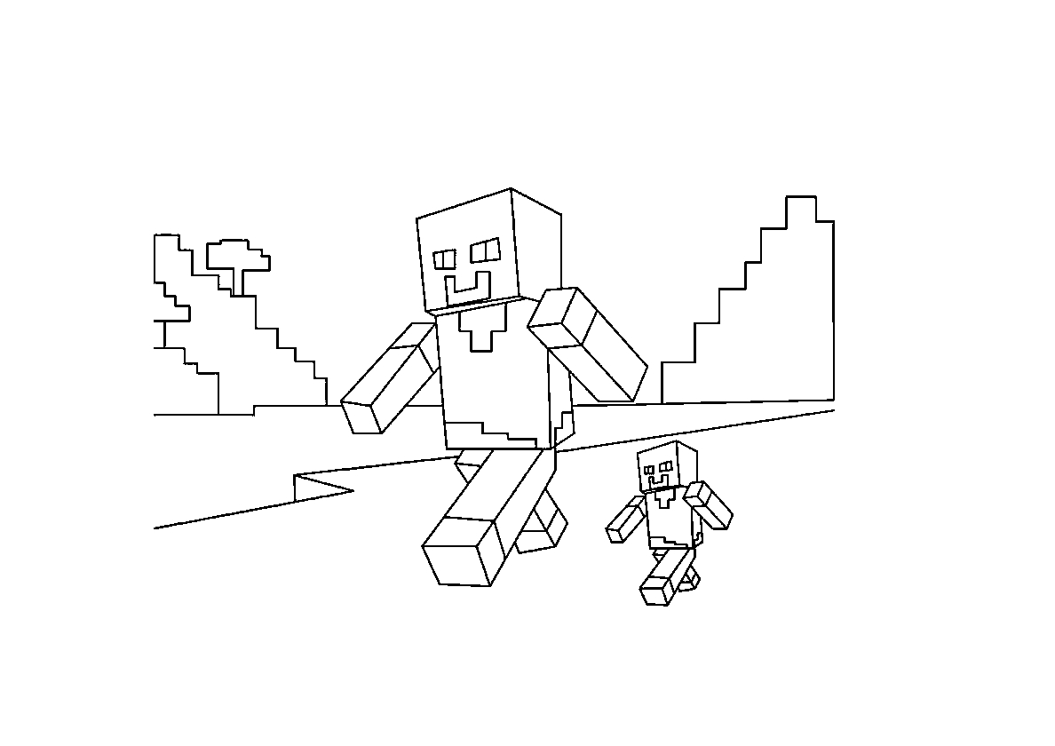 Персонажи Майнкрафт №298. Раскраски для мальчиков по категориям. Minecraft.