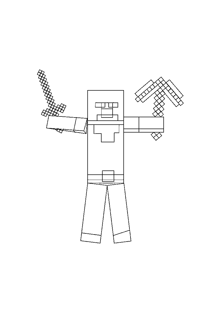 Ужасный Херобрин №308. Раскраски для мальчиков по категориям. Minecraft.
