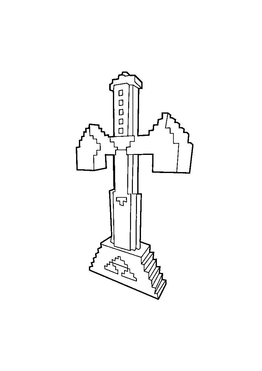 Экскалибур в Майнкрафте №248. Раскраски для мальчиков по категориям. Minecraft.