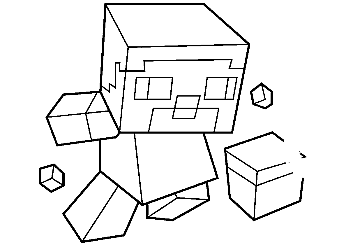 Маленький Стив №300. Раскраски для мальчиков по категориям. Minecraft.