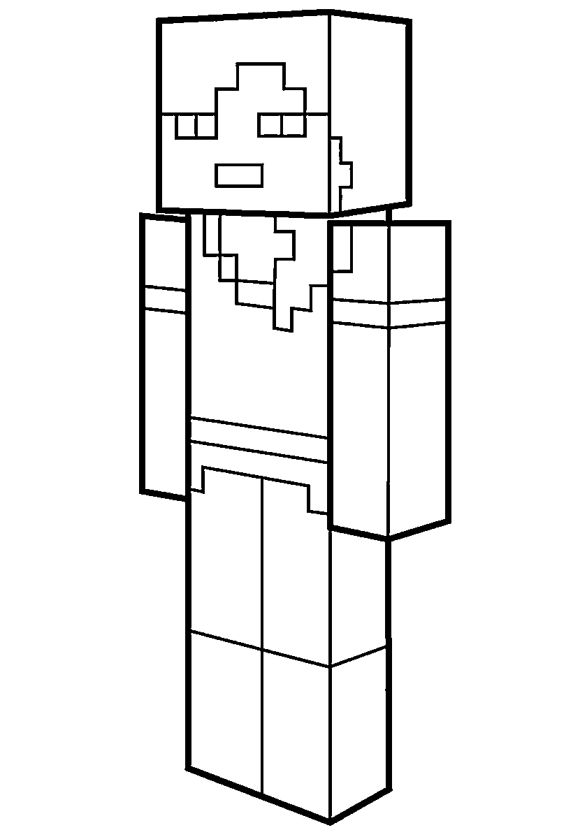 Скин Алекс. Раскраска Майнкрафт (Minecraft №275. Раскраски для мальчиков по категориям. Minecraft.
