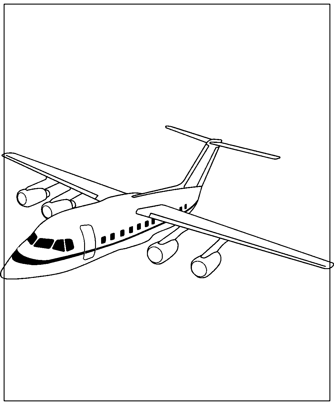 Пассажирский самолёт Airbus №1045. Раскраски для мальчиков по категориям. Самолёты.