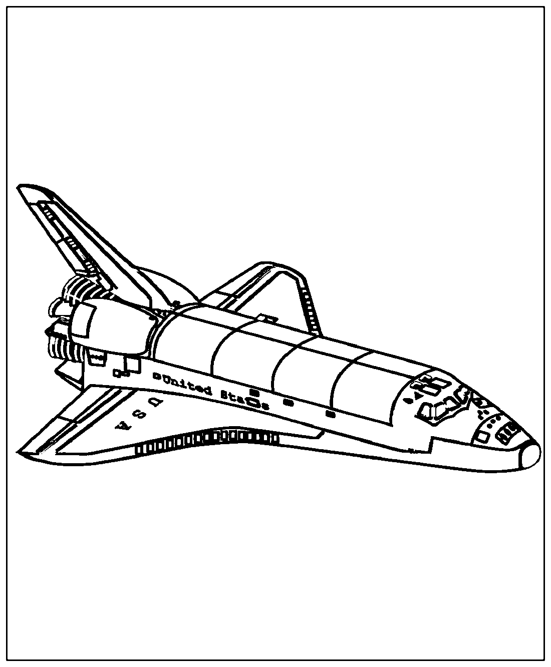 Космический Шатл №1046. Раскраски для мальчиков по категориям. Самолёты.