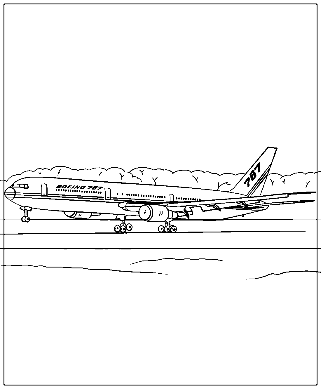 Самолет Боинг 767 №1050. Раскраски для мальчиков по категориям. Самолёты.