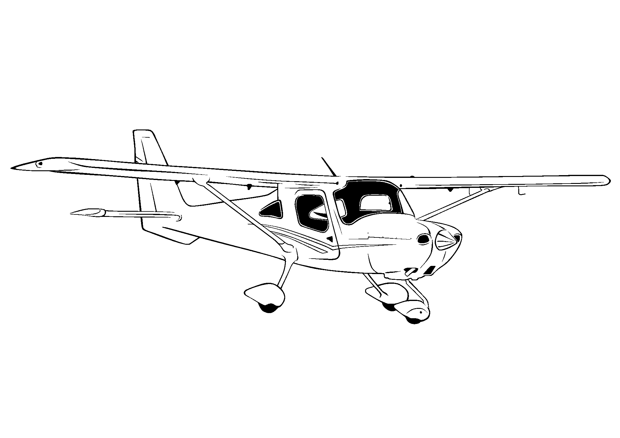 Спортивный самолет Cessna 162 №1640. Раскраски для мальчиков по категориям. Самолёты.