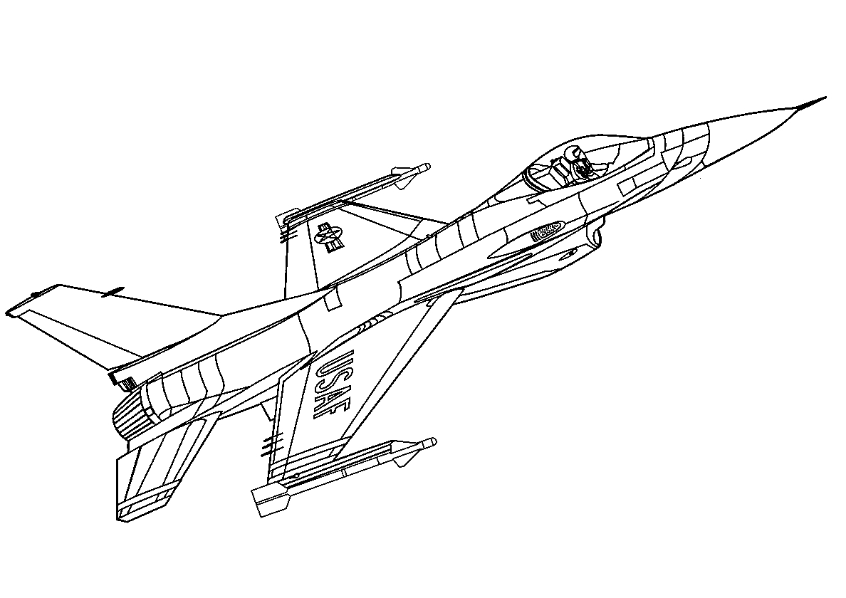 F-16 Атакующий сокол №332. Раскраски для мальчиков по категориям. Самолёты.