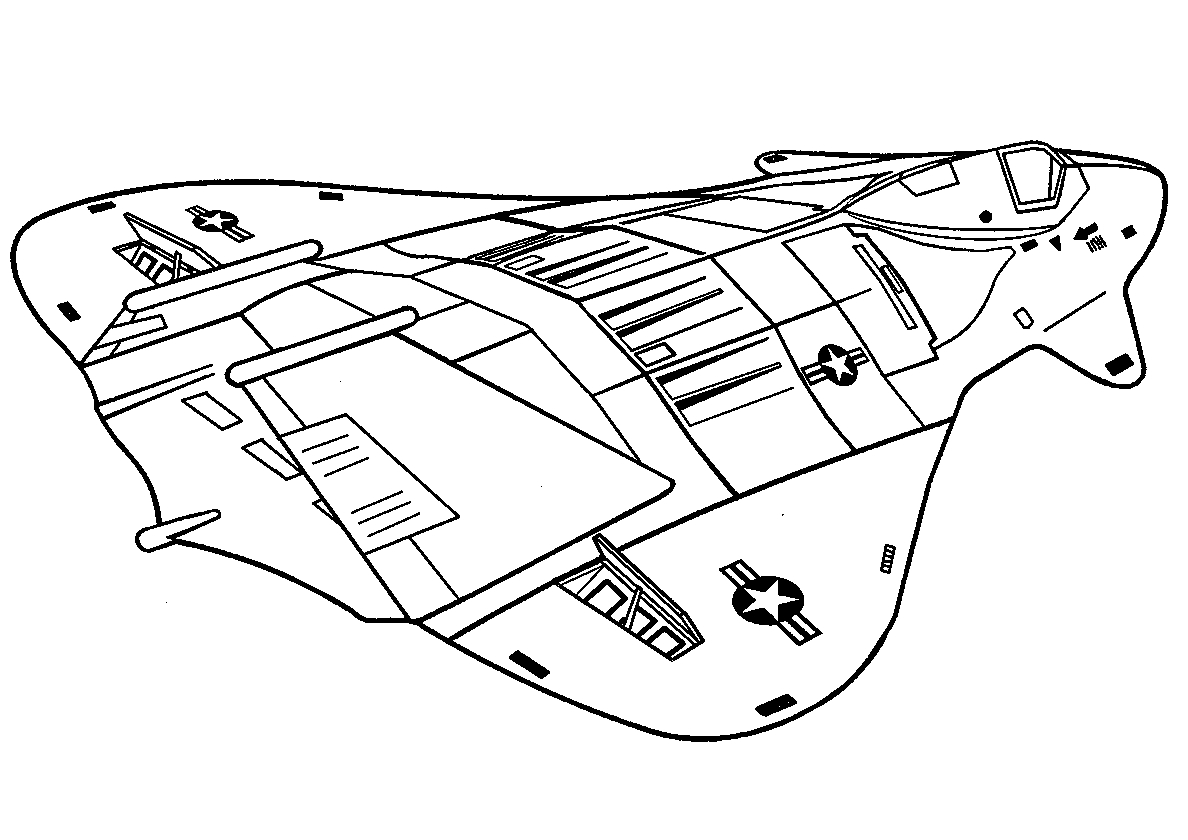 F-19 Самолет-невидимка №356. Раскраски для мальчиков по категориям. Самолёты.