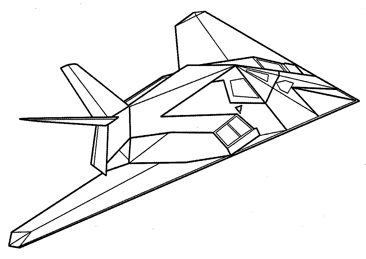 Локхид F-117 Козодой №352. Раскраски для мальчиков по категориям. Самолёты.