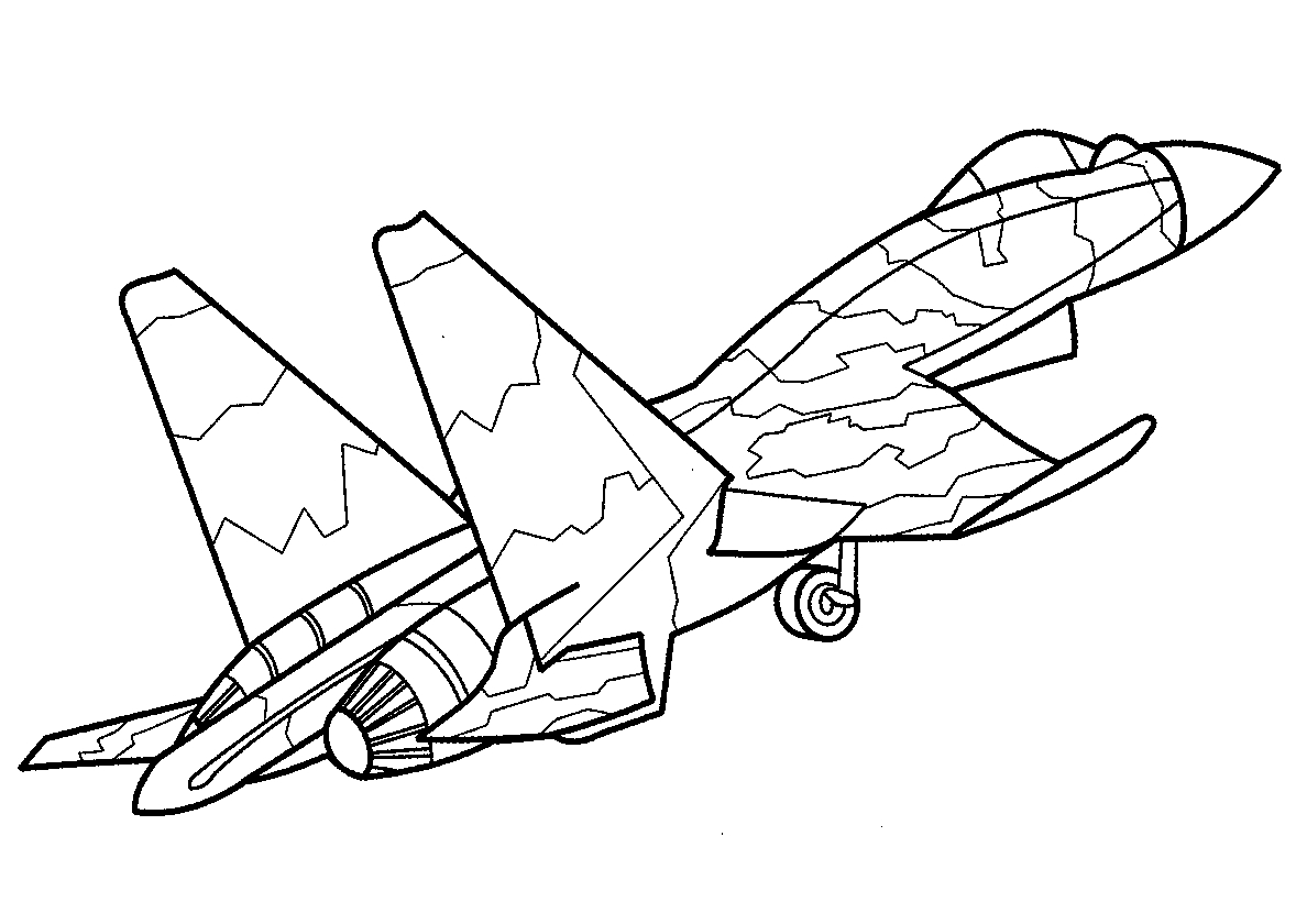 Су-37 Фланкер-Ф №353. Раскраски для мальчиков по категориям. Самолёты.