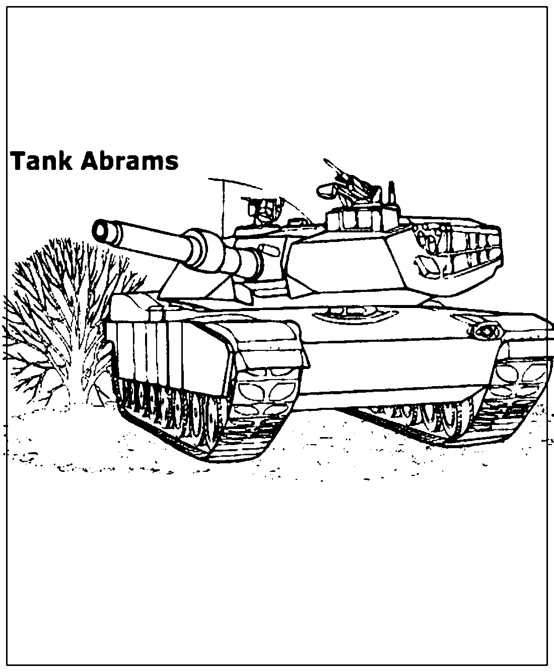 Танк M1A1 Абрамс. Раскраски для мальчиков №852. Раскраски для мальчиков по категориям. Танки.