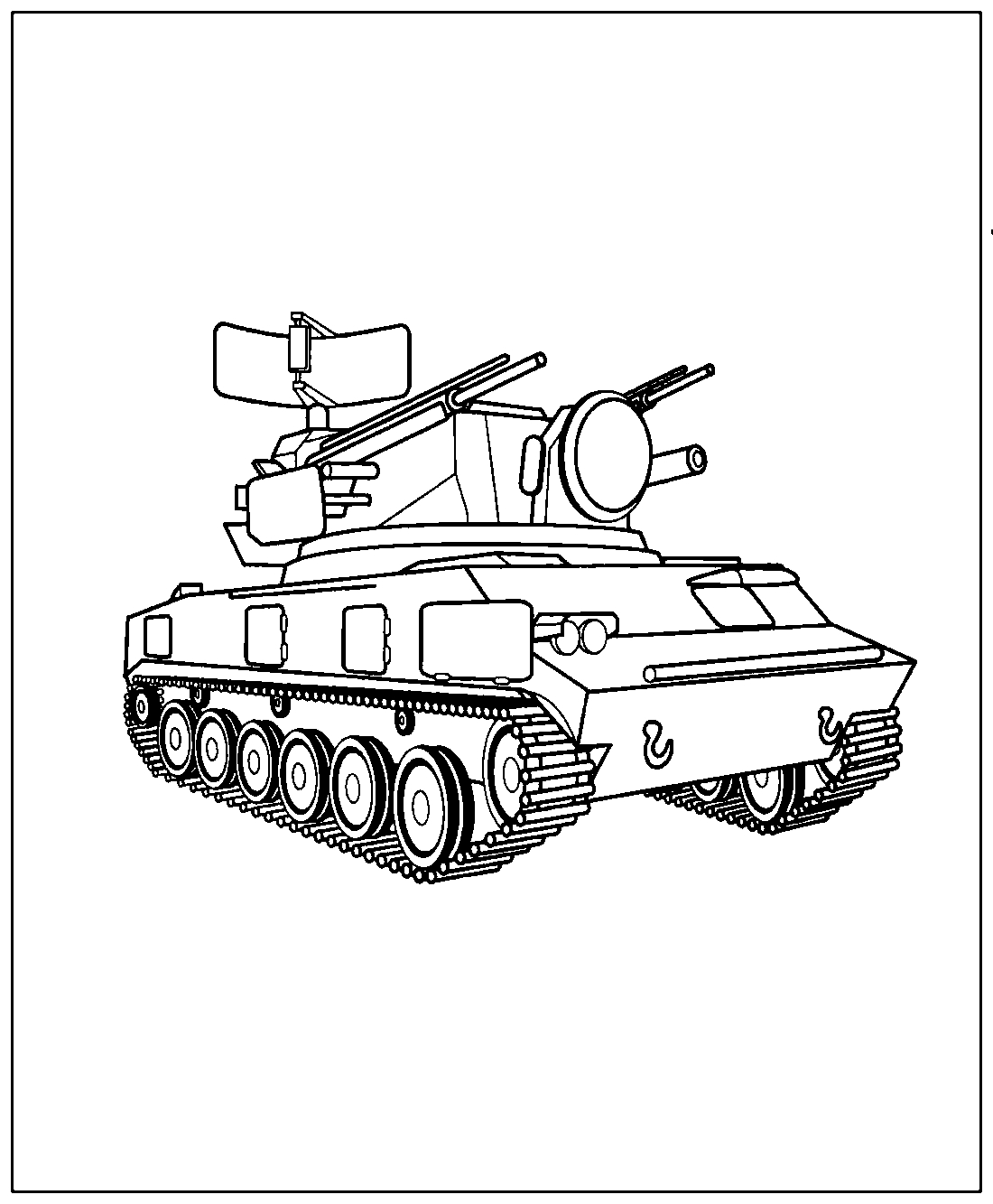 ЗСУ ШИЛКА №860. Раскраски для мальчиков по категориям. Танки.
