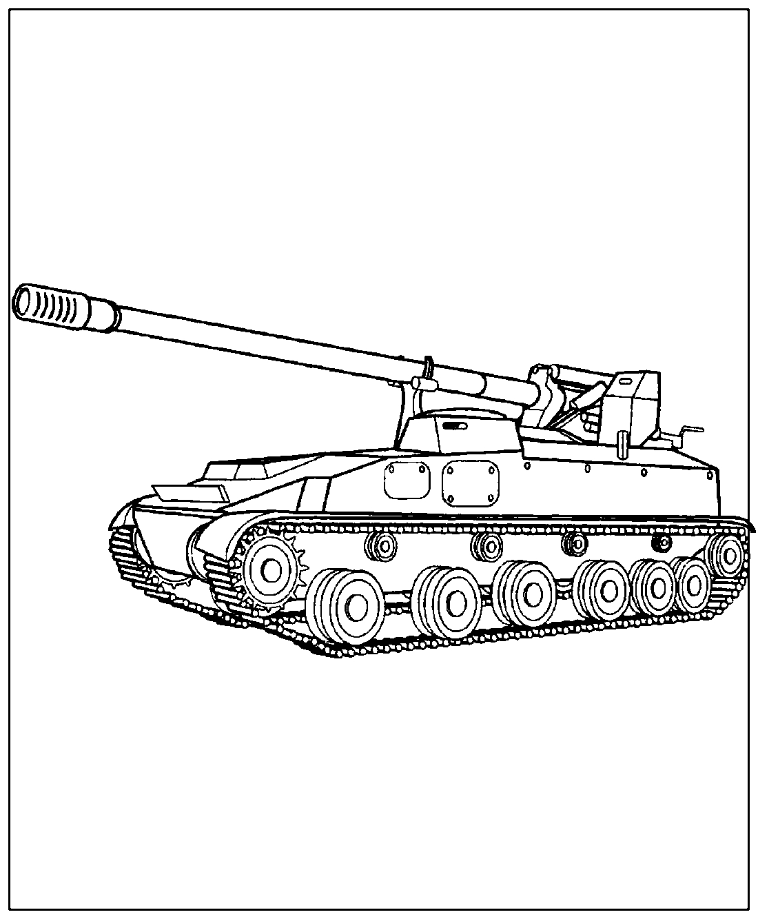 Танк 2С-5 Геоцинт-С №862. Раскраски для мальчиков по категориям. Танки.