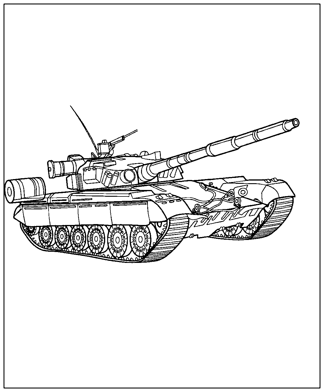 Советский Танк Т-80 №864. Раскраски для мальчиков по категориям. Танки.