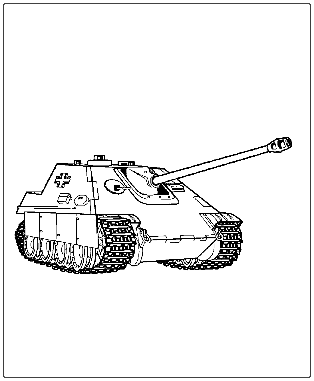 Танк Jagpanther №869. Раскраски для мальчиков по категориям. Танки.