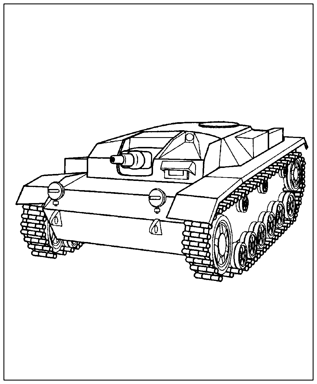 Танк StuG III №880. Раскраски для мальчиков по категориям. Танки.