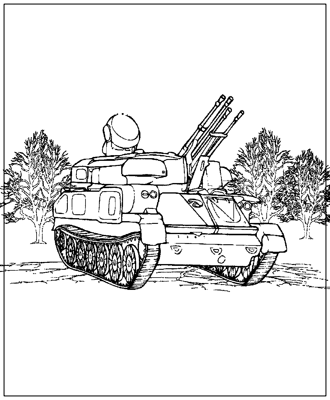 Танк ЗСУ-23-4 «Шилка №846. Раскраски для мальчиков по категориям. Танки.