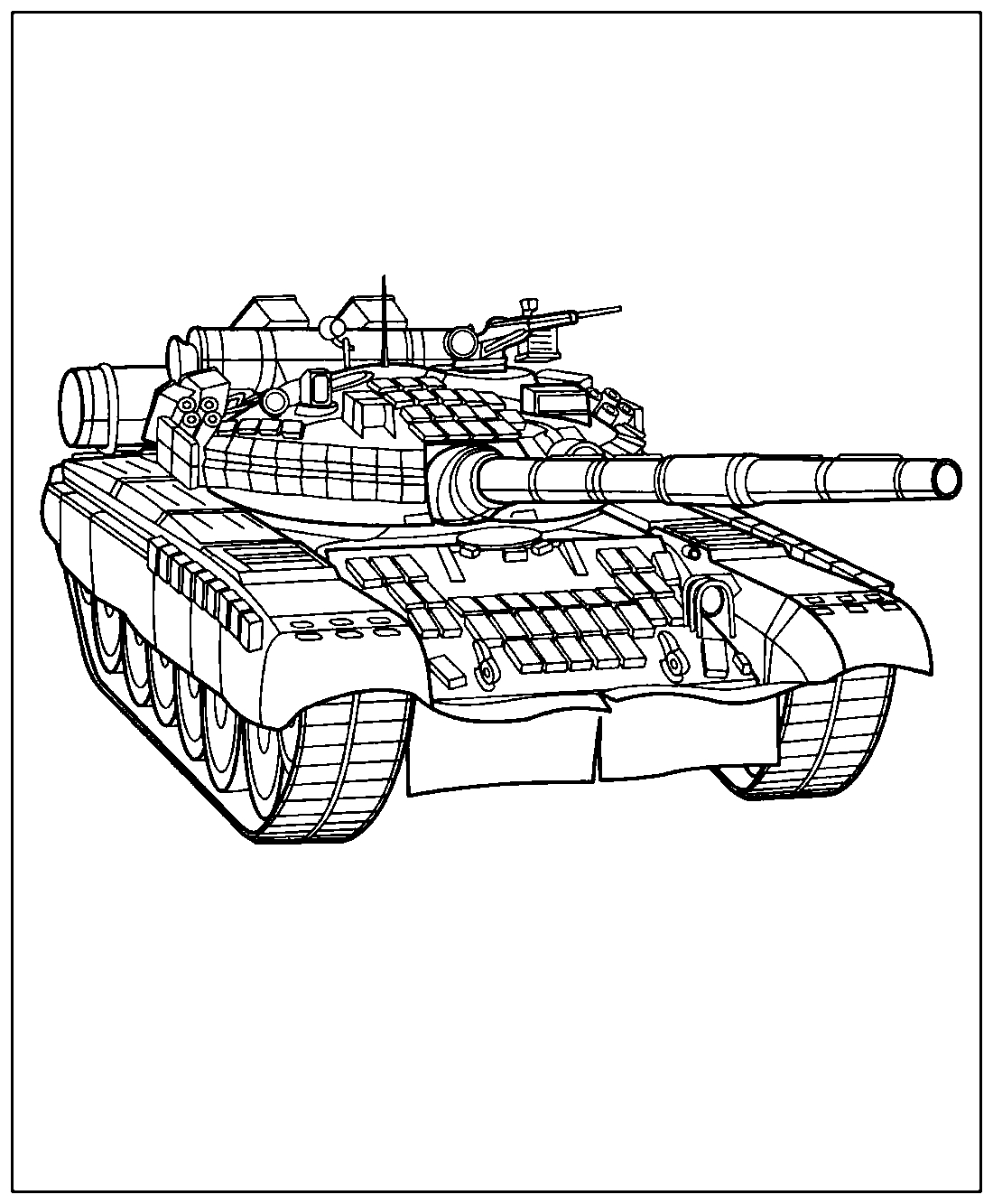 Танк Т-80 BV №847. Раскраски для мальчиков по категориям. Танки.
