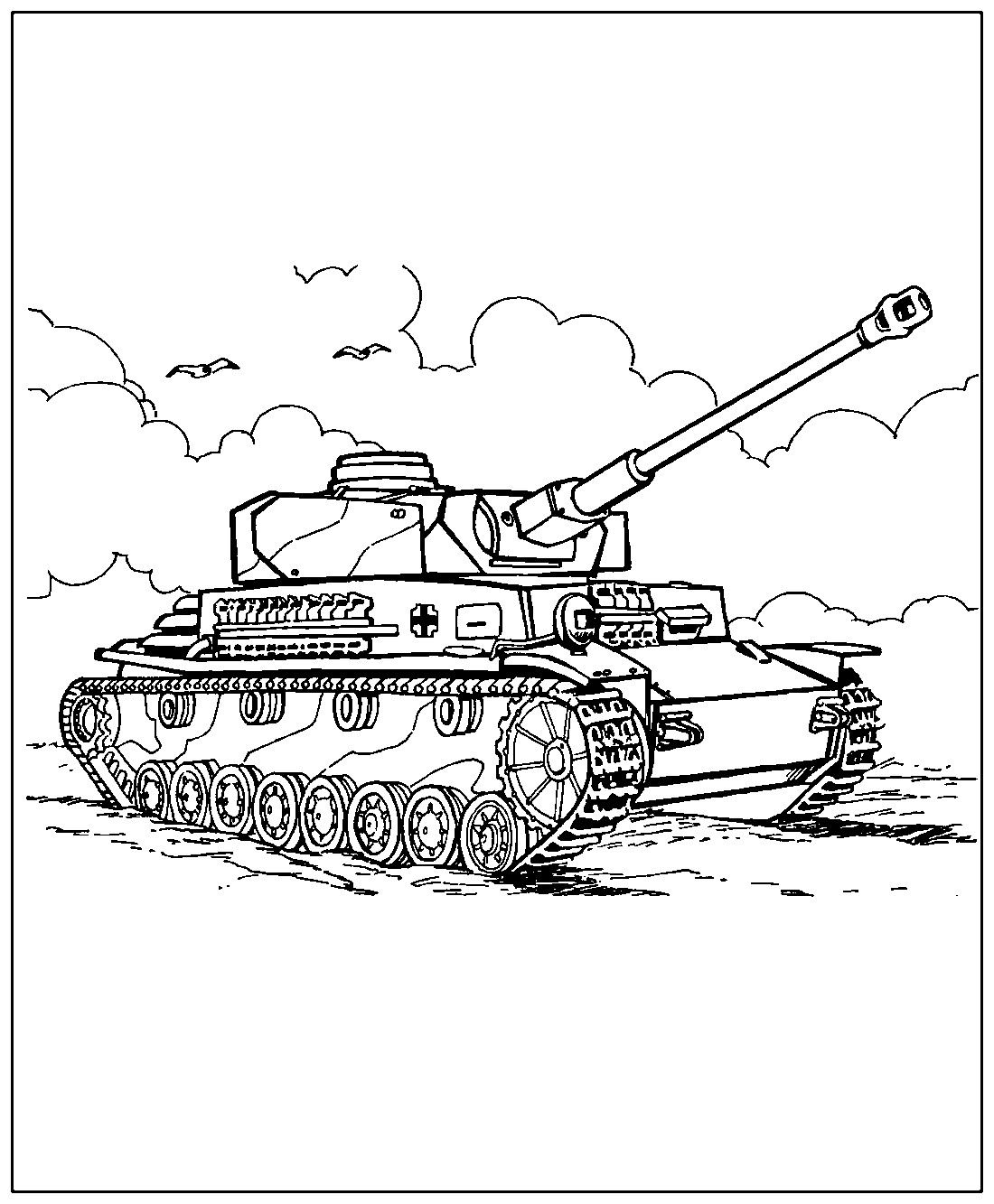 Танк T IV H №849. Раскраски для мальчиков по категориям. Танки.