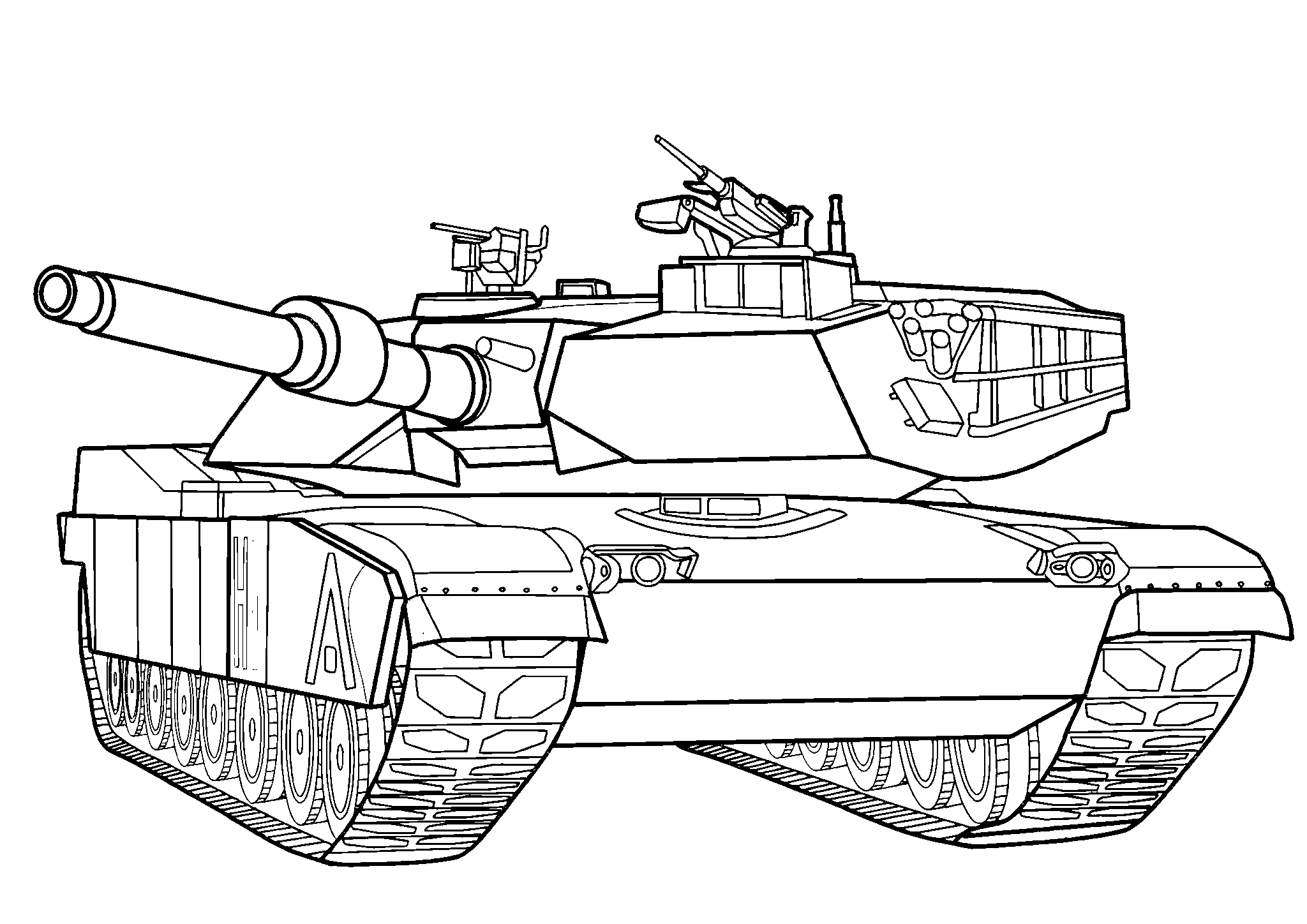 Абрамс М1А1 (США №1654. Раскраски для мальчиков по категориям. Танки.