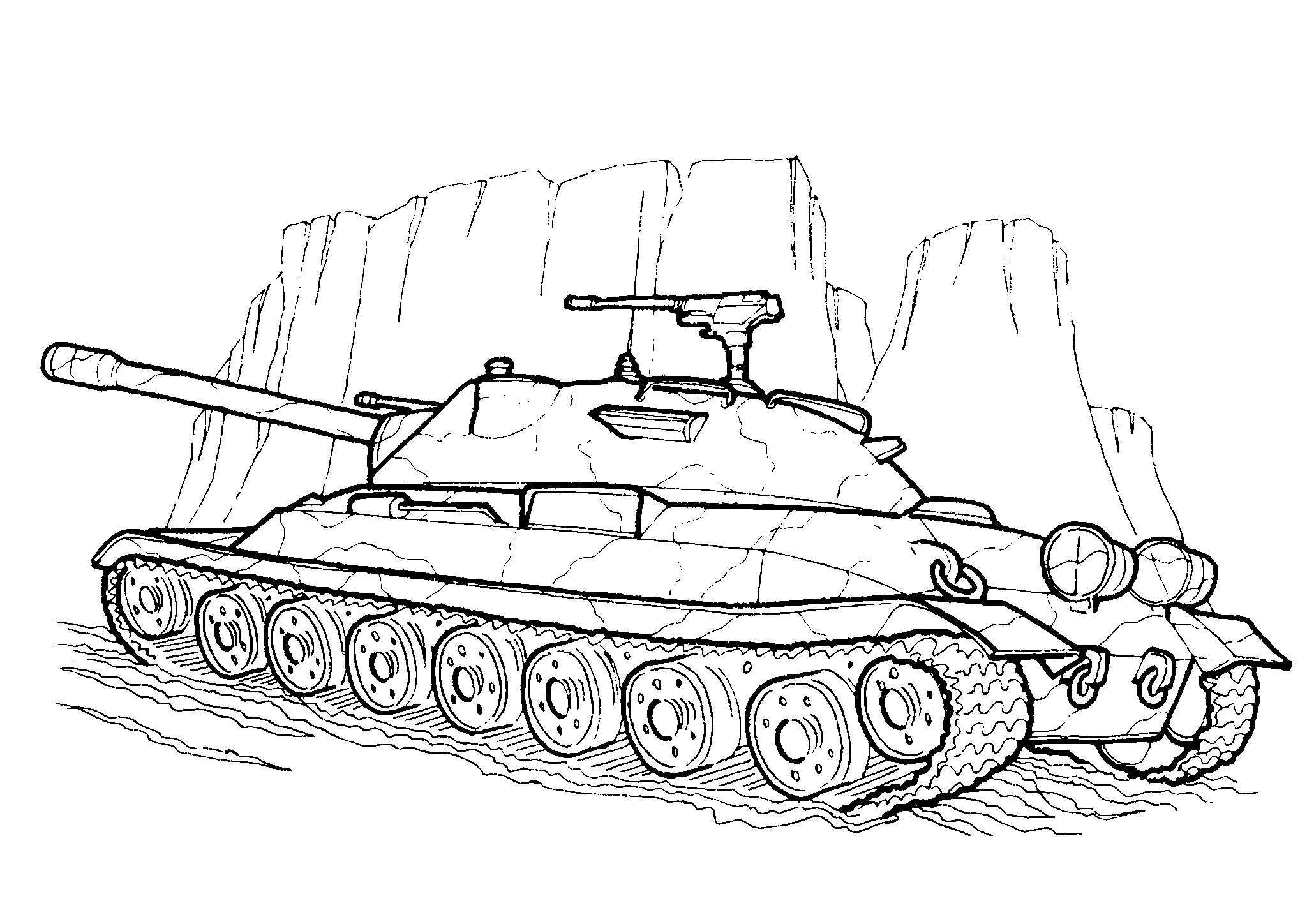 ИС-7 (СССР №1659. Раскраски для мальчиков по категориям. Танки.