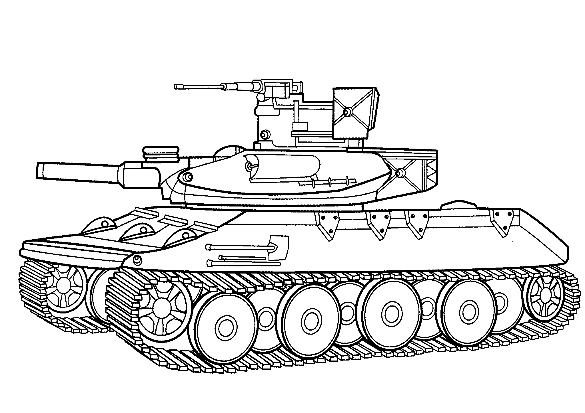 M551 Шеридан (США №1651. Раскраски для мальчиков по категориям. Танки.