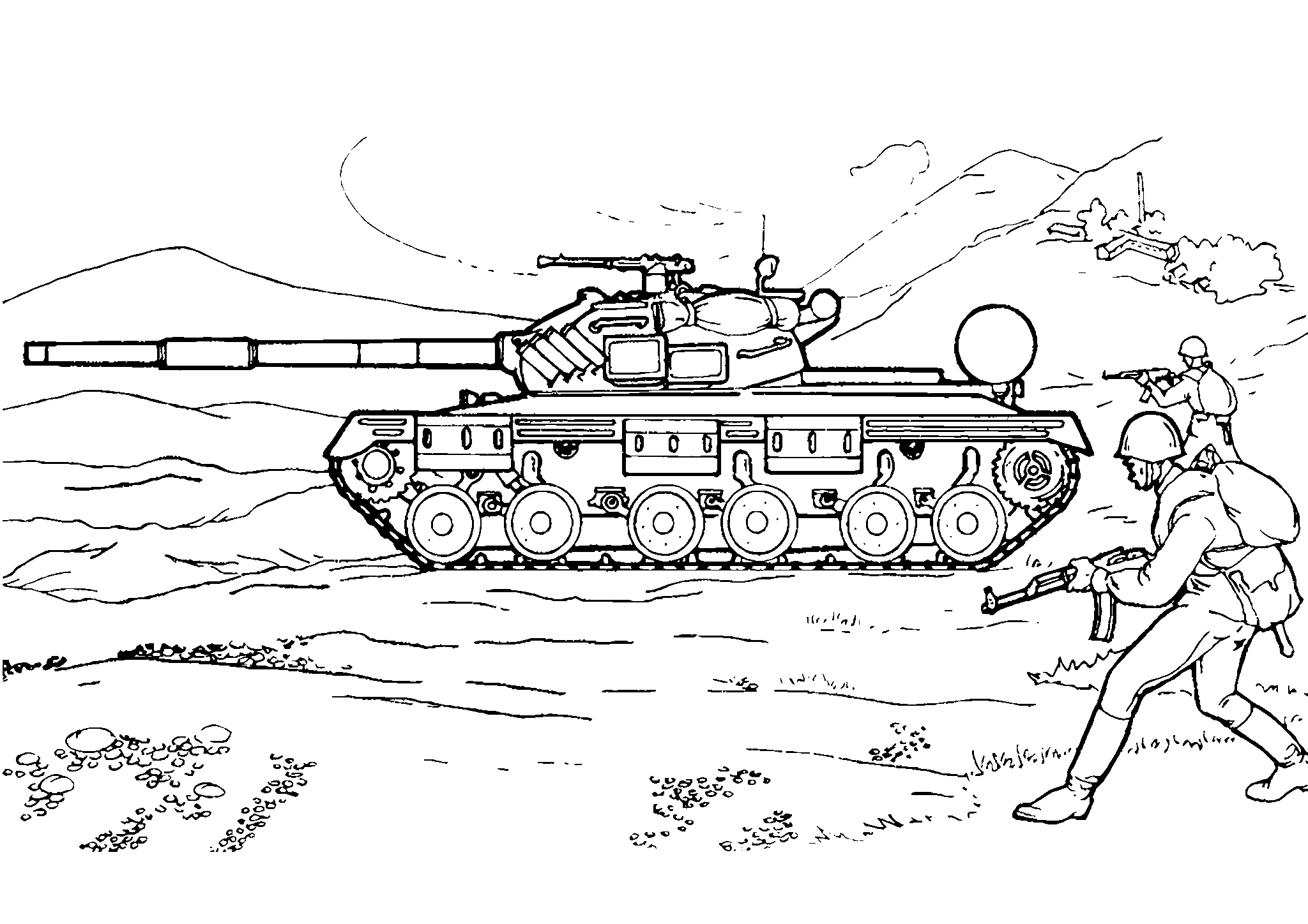 Советский Т-64 №1671. Раскраски для мальчиков по категориям. Танки.