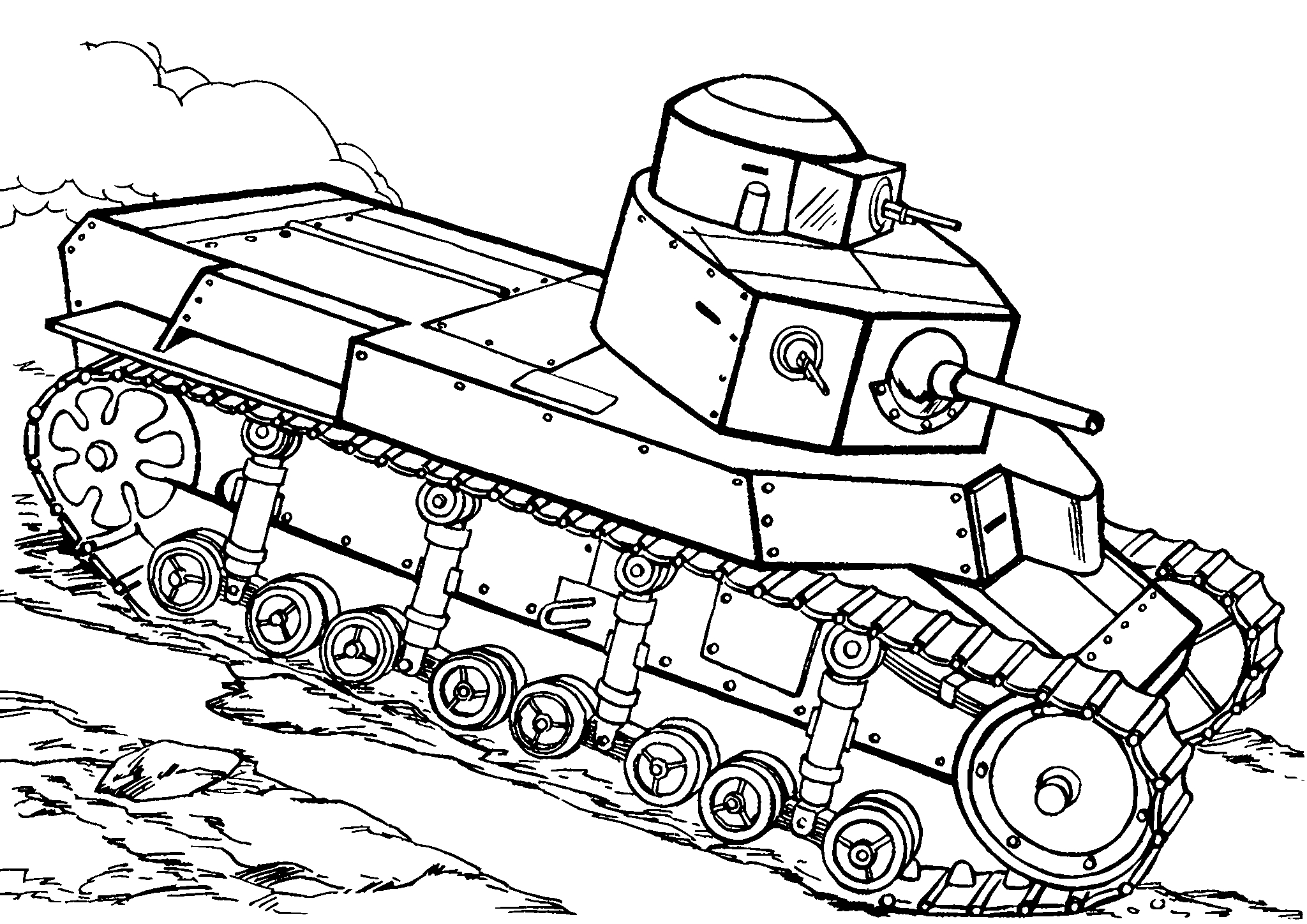 Т-24 (Россия №1674. Раскраски для мальчиков по категориям. Танки.