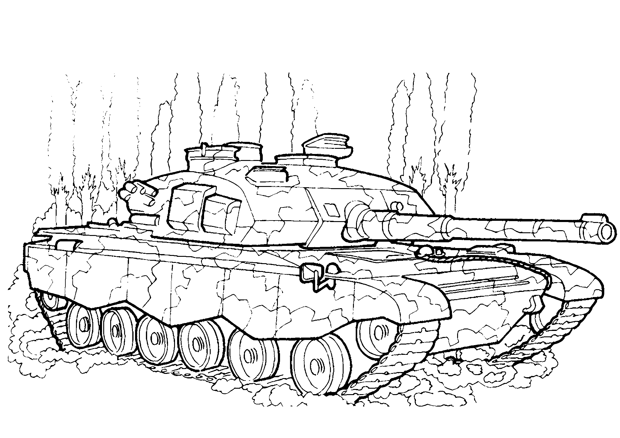 Танк EE-T1 Озорио (Бразилия №1677. Раскраски для мальчиков по категориям. Танки.