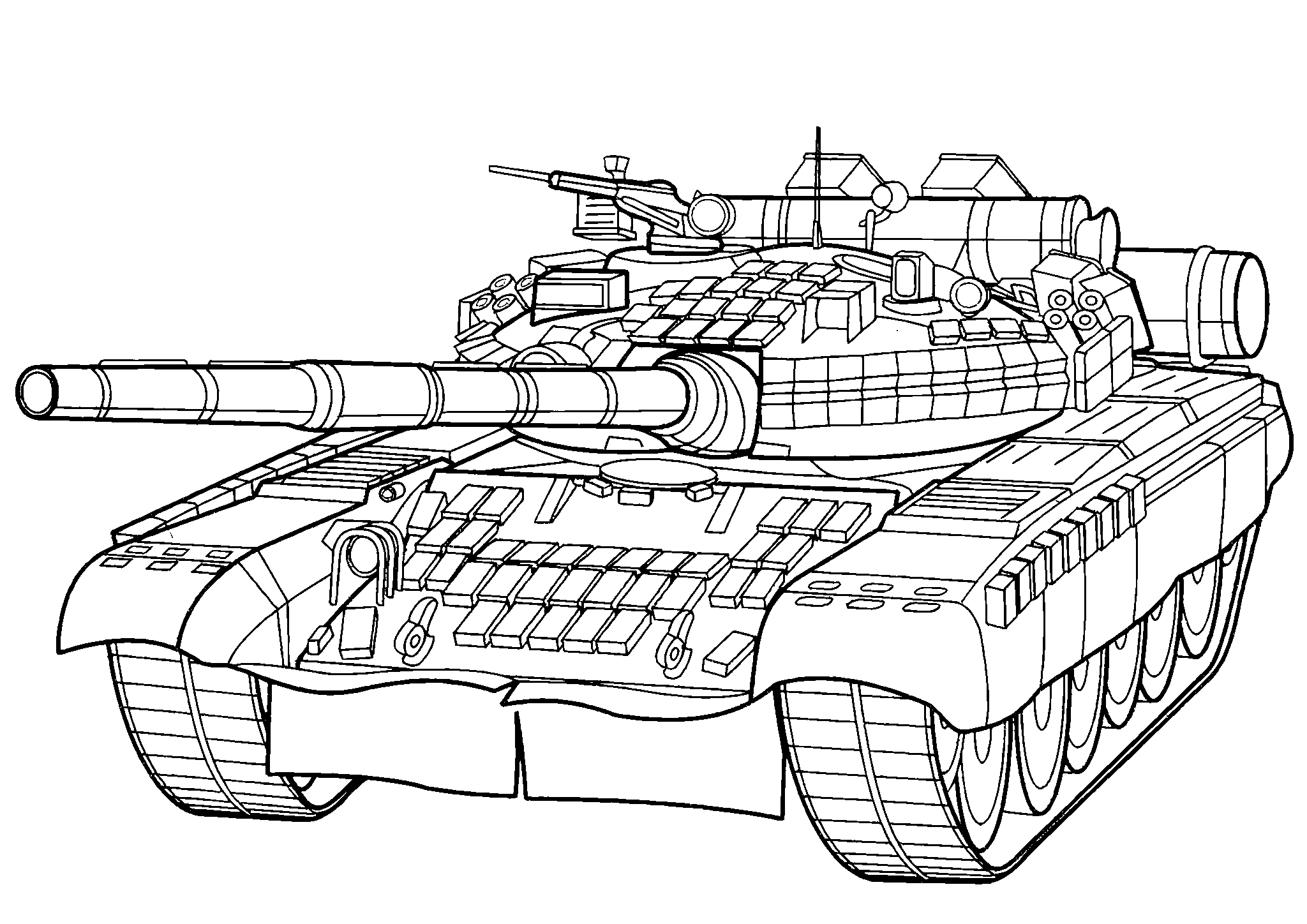 Танк T80 BV (Россия №1683. Раскраски для мальчиков по категориям. Танки.