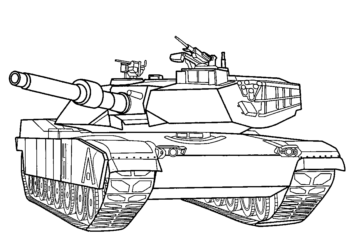 Абрамс М1А1 (США №410. Раскраски для мальчиков по категориям. Танки.