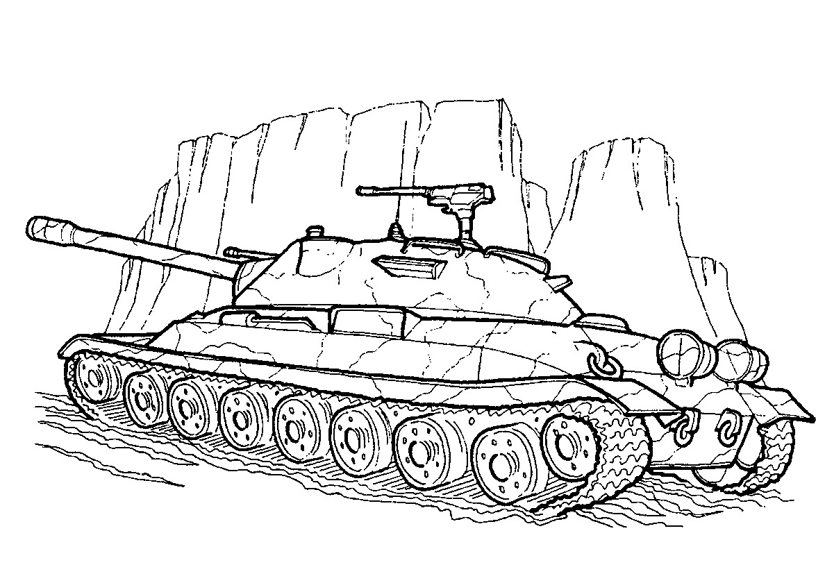 ИС-7 (СССР). Раскраска №376. Раскраски для мальчиков по категориям. Танки.