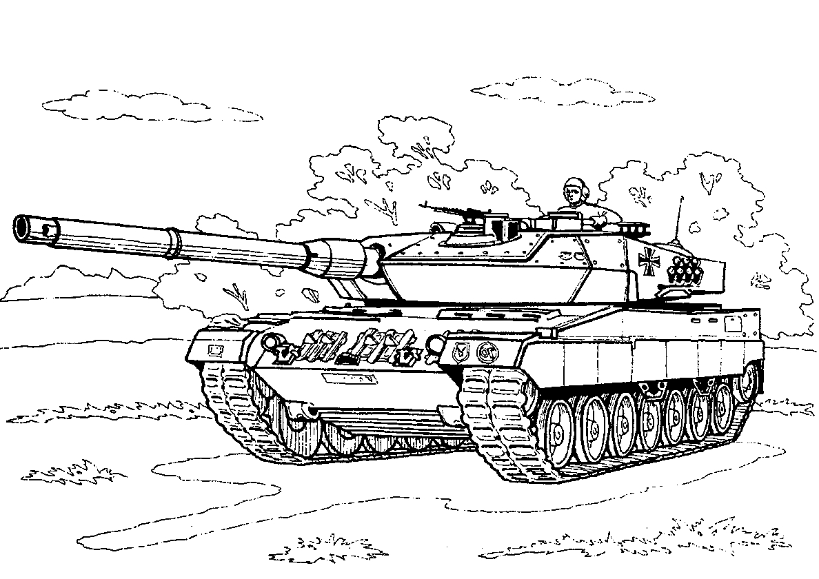 Леопард 2 (Германия №423. Раскраски для мальчиков по категориям. Танки.