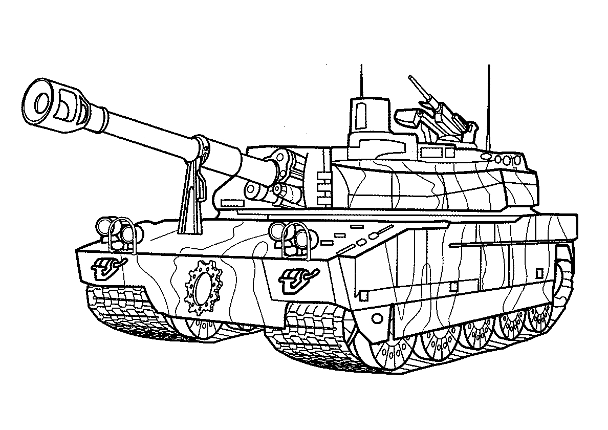 Танк AMX-56 Leclerc (Франция №421. Раскраски для мальчиков по категориям. Танки.