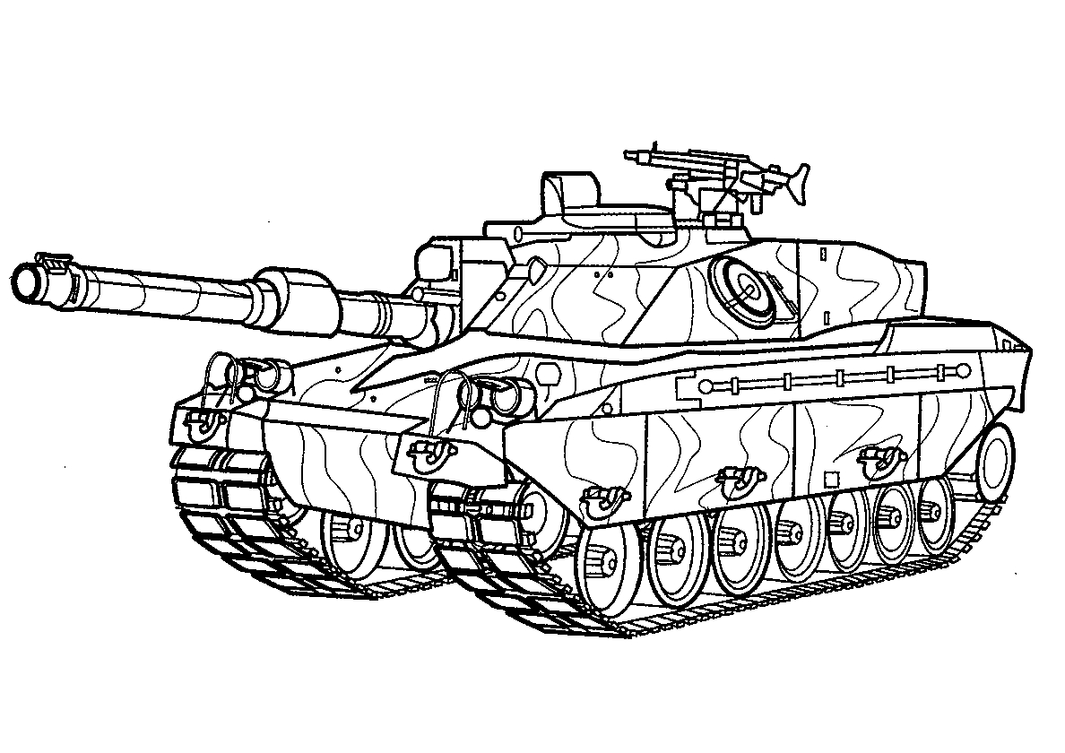 Танк FV4030-4 Challenger (Великобритания №403. Раскраски для мальчиков по категориям. Танки.