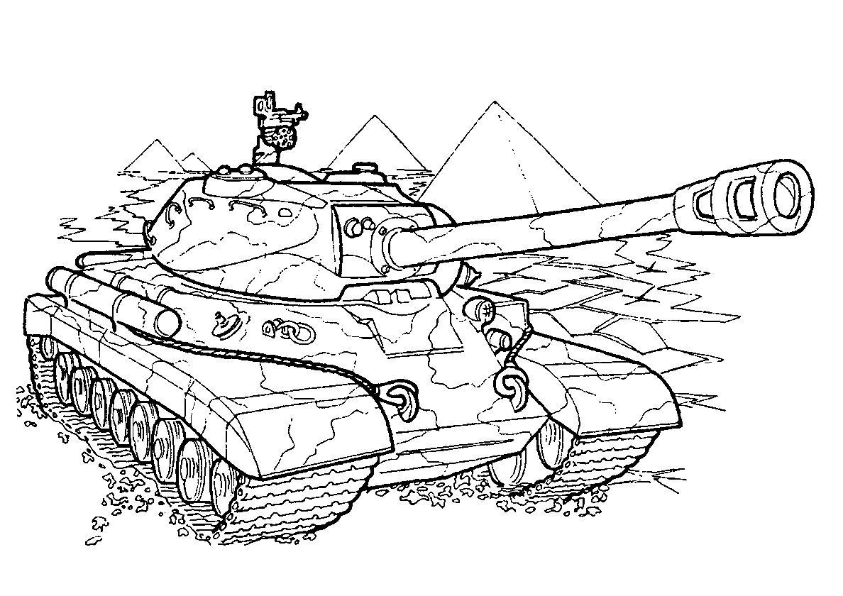 Танк ИС-4 (СССР). Раскраска с танком №381. Раскраски для мальчиков по категориям. Танки.