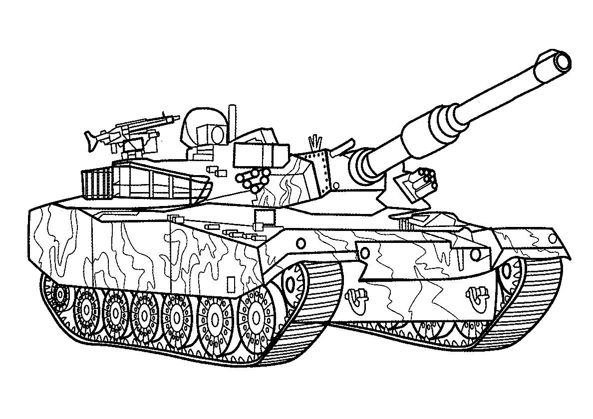 Танк К1 (Южная Корея №409. Раскраски для мальчиков по категориям. Танки.