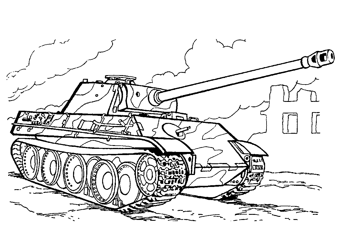 Танк PzKpfw V — Пантера (Германия №400. Раскраски для мальчиков по категориям. Танки.